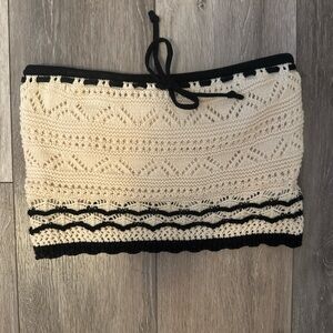 Hollister Cream Smocked Mini Skirt Resort Wear